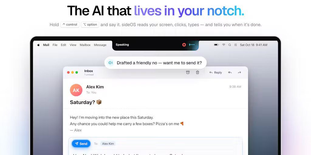 sideOS.ai: Local AI for dictation, meetings, background tasks and more