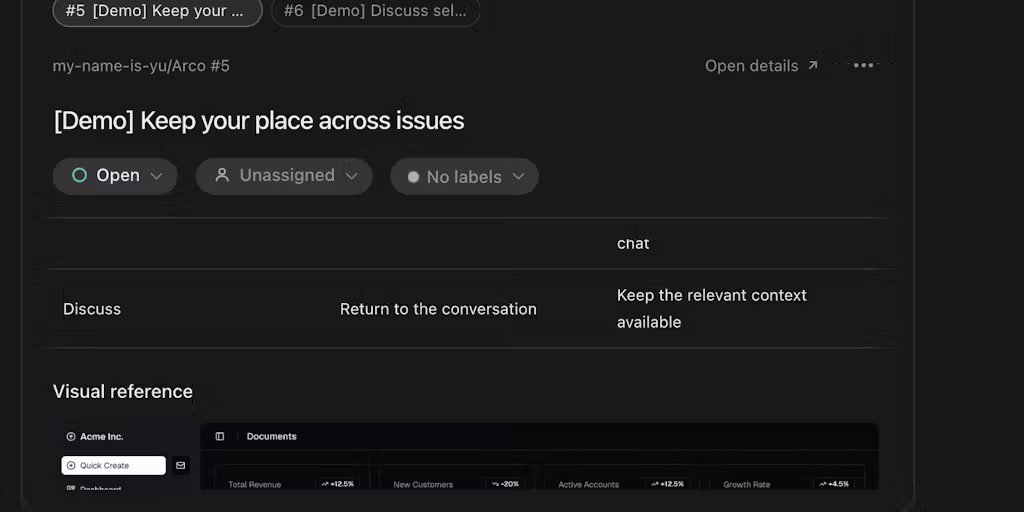 Arco: GitHub and Linear issues, right inside your Codex