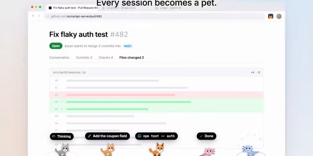 Agent Pets: Coding agents as pets that live on every page in Chrome