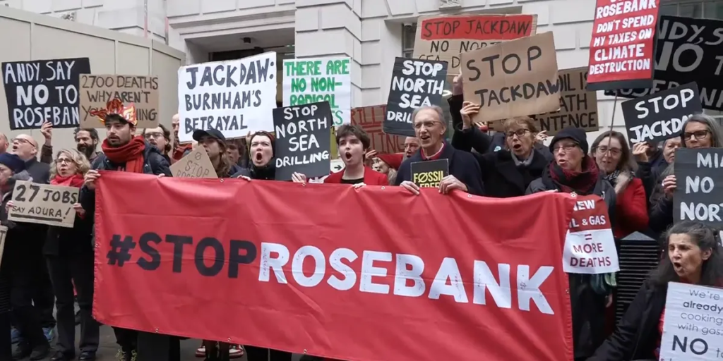 Protesters descend on Department of Energy after Labour’s Jackdaw approval